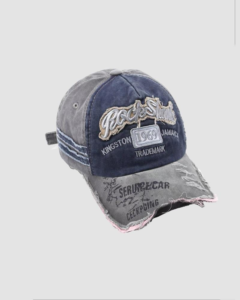 Gorra de béisbol vaquera con bordado desgastado de 1969