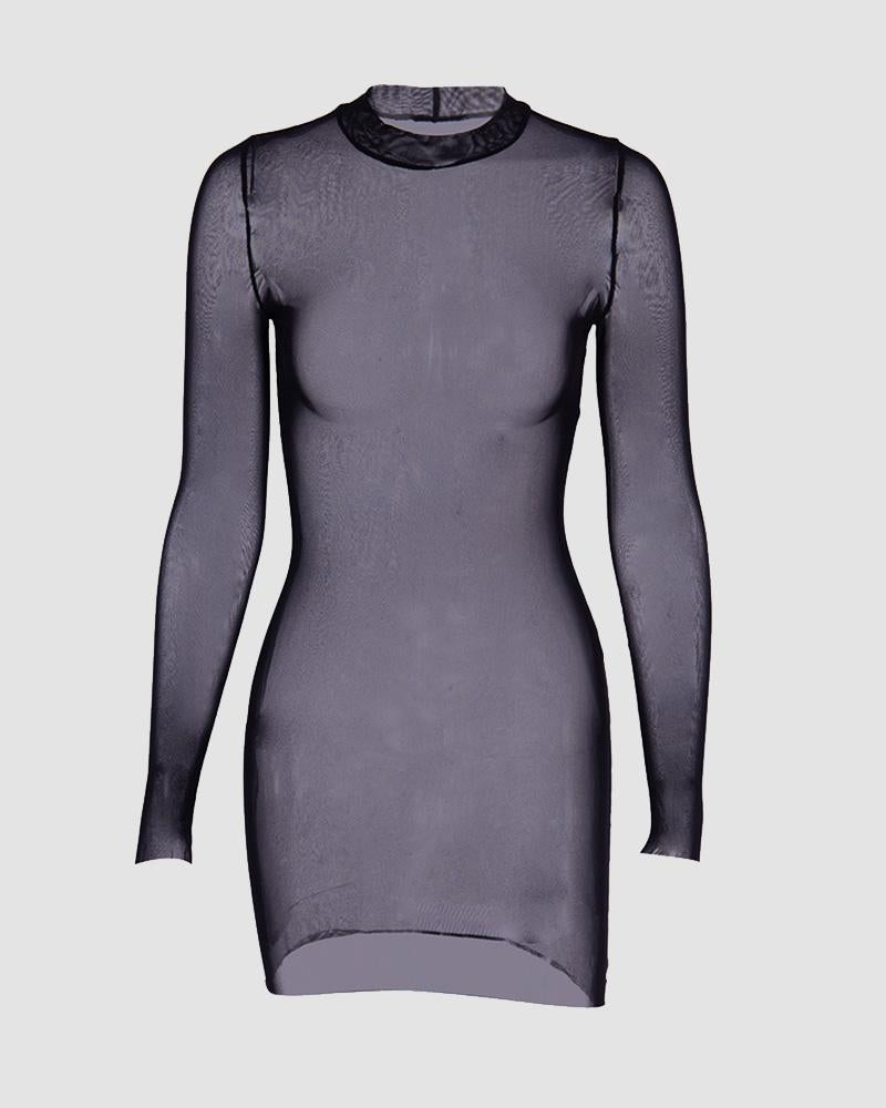 Crepuscular Mesh-Minikleid