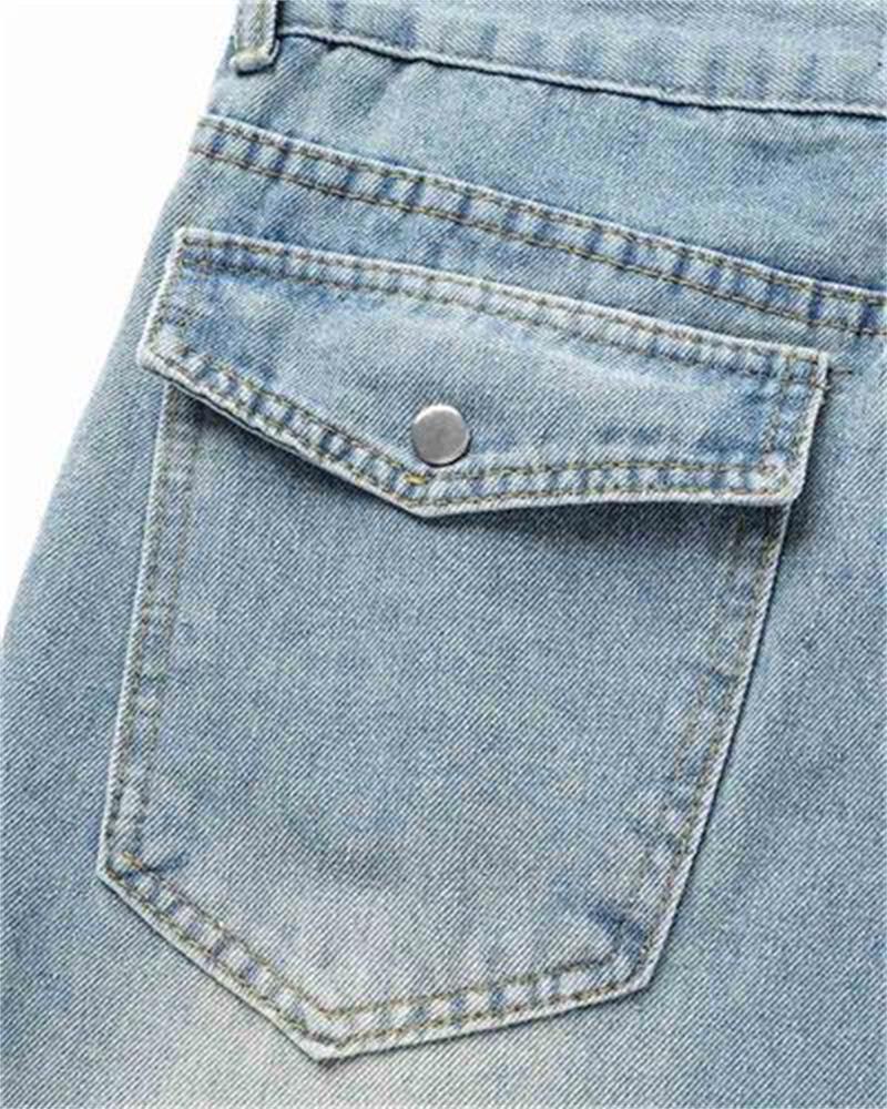 Distressed-Jeans aus Sonimire-Denim mit Sternenmuster