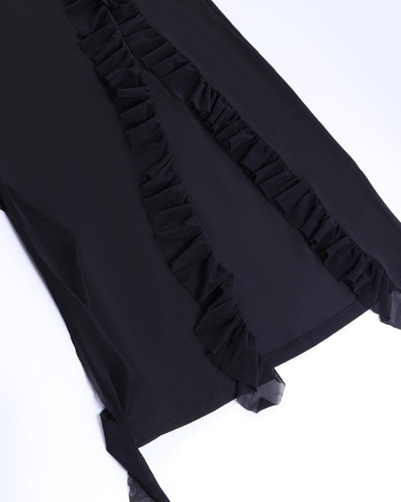 Romantisches, freizügiges Maxikleid mit Rüschen