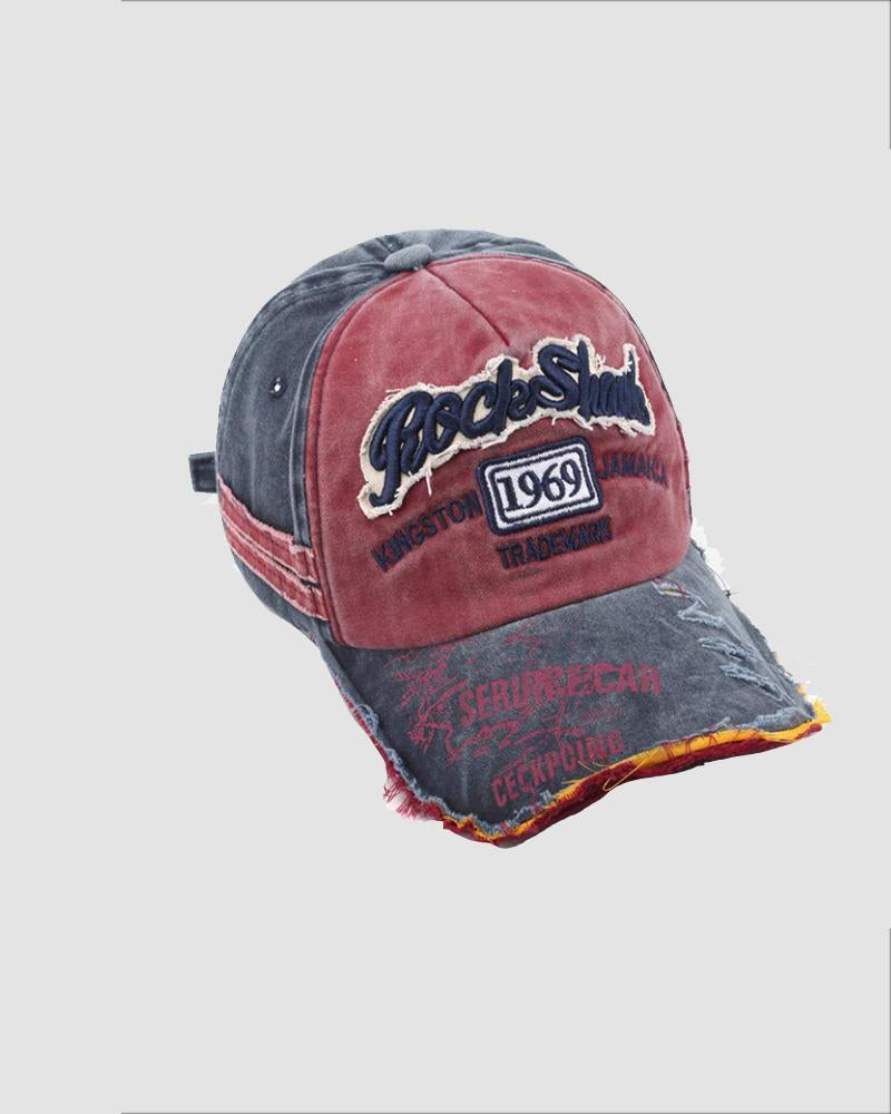 Gorra de béisbol vaquera con bordado desgastado de 1969