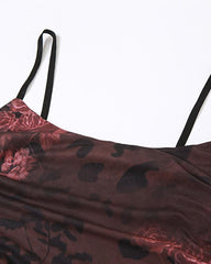 Vestido largo de leopardo sombrío 