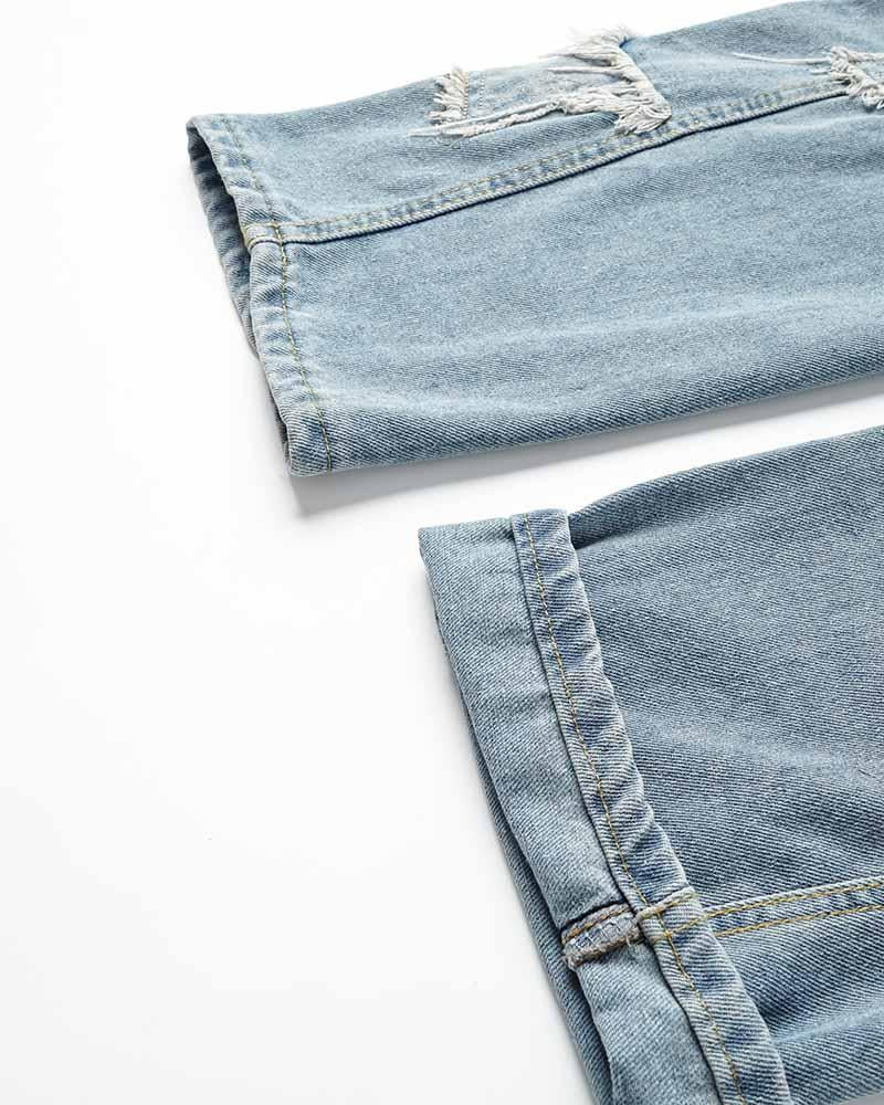 Distressed-Jeans aus Sonimire-Denim mit Sternenmuster