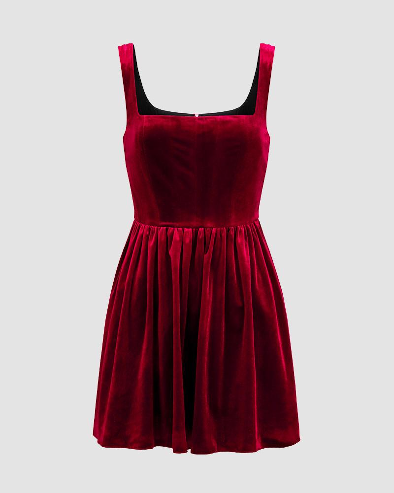 Samt Midnights Minikleid