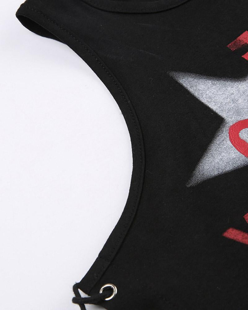 Ayana Grunge Schnürsenkel Crop Top