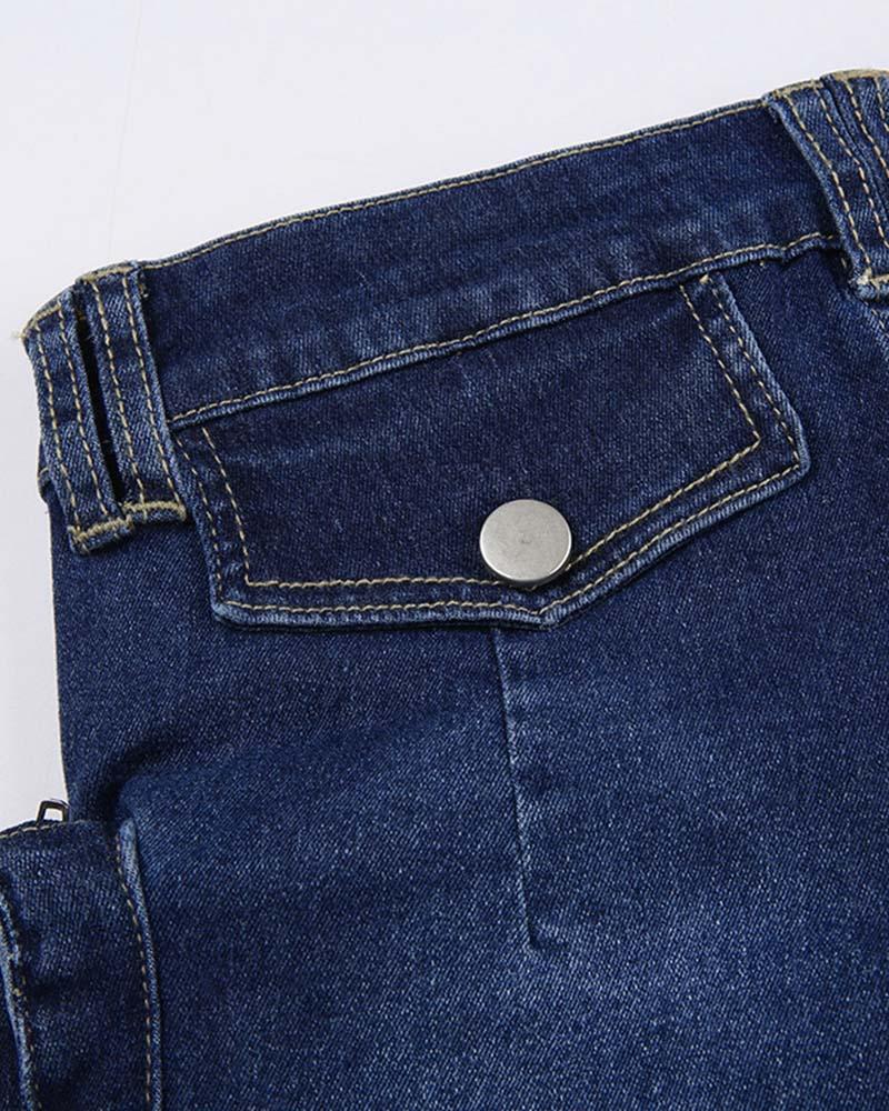 Pantalones cortos de mezclilla utilitarios 