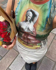 Kurzes Tanktop „Ianassa“ mit Grafik