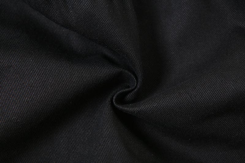 Rückenfreies Jeans-Tube-Top mit kontrastierender Knopfleiste und Ziertaschen