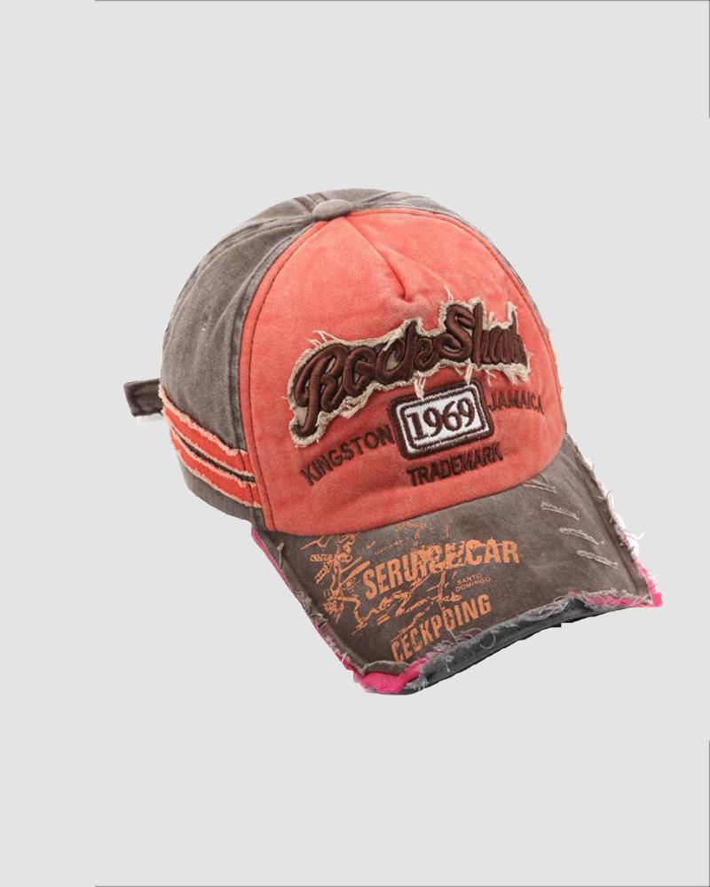 Gorra de béisbol vaquera con bordado desgastado de 1969
