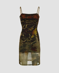 Vestido de malla Midnight Garden 