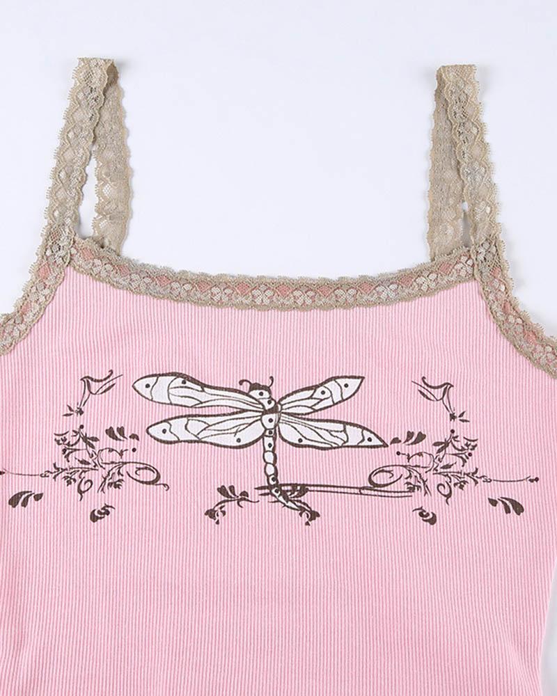 Camisole-Top mit Spitze „Dragonfly Dreams“