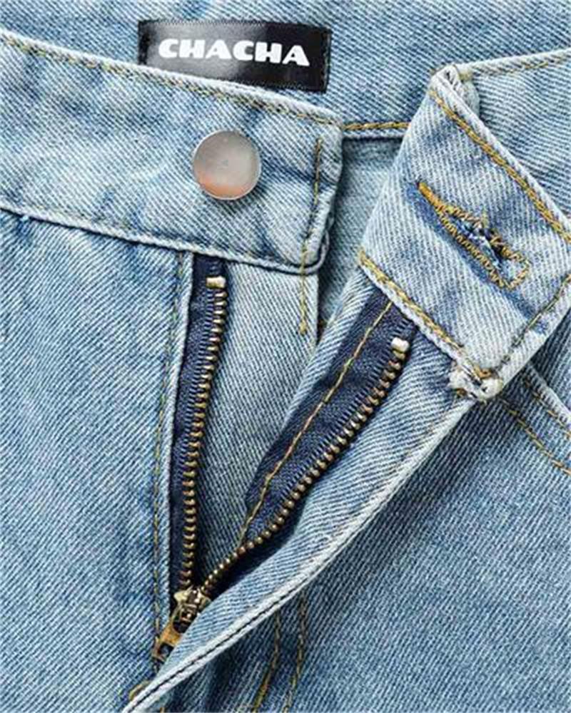 Distressed-Jeans aus Sonimire-Denim mit Sternenmuster