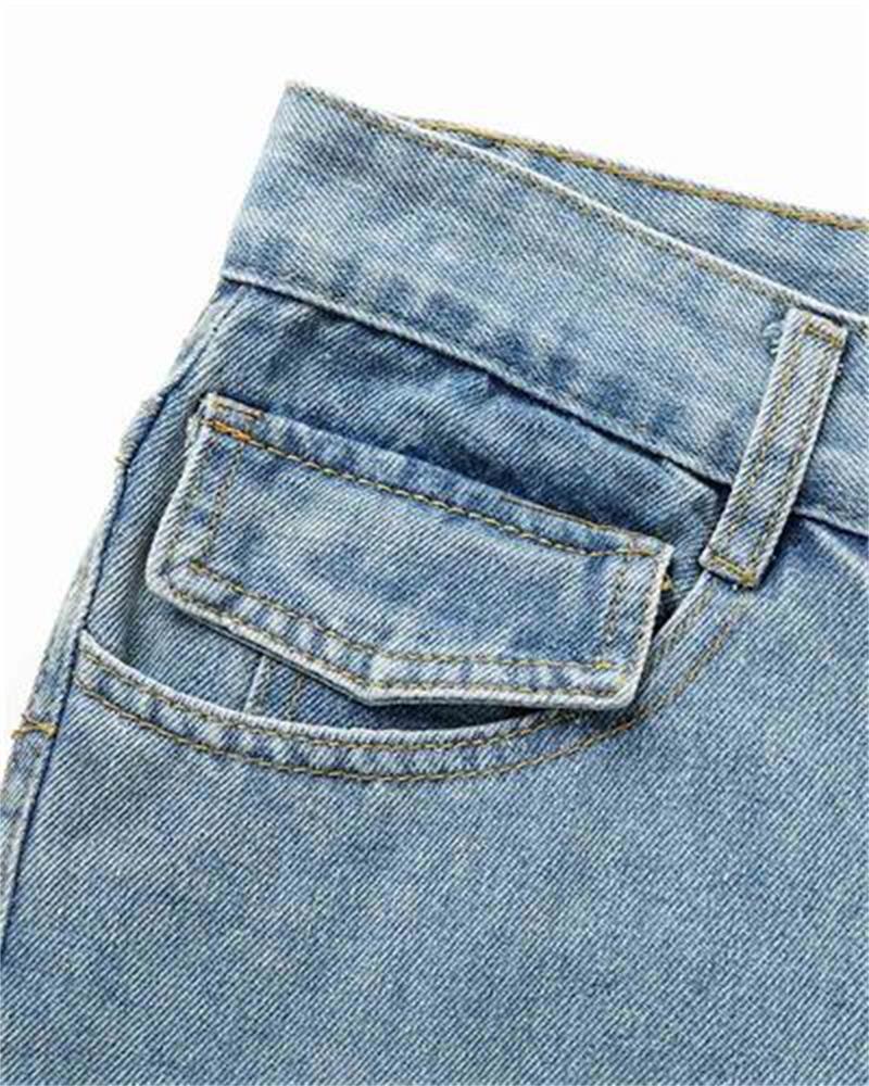 Distressed-Jeans aus Sonimire-Denim mit Sternenmuster