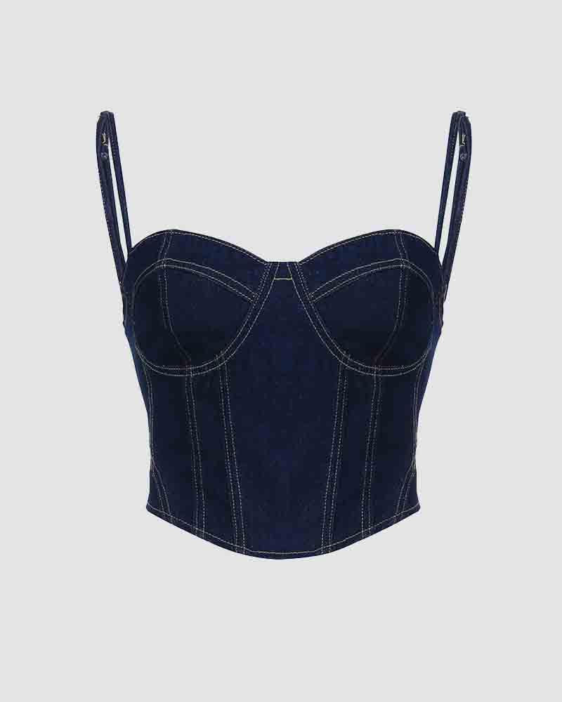 Alcyone Denim-Korsett-Top
