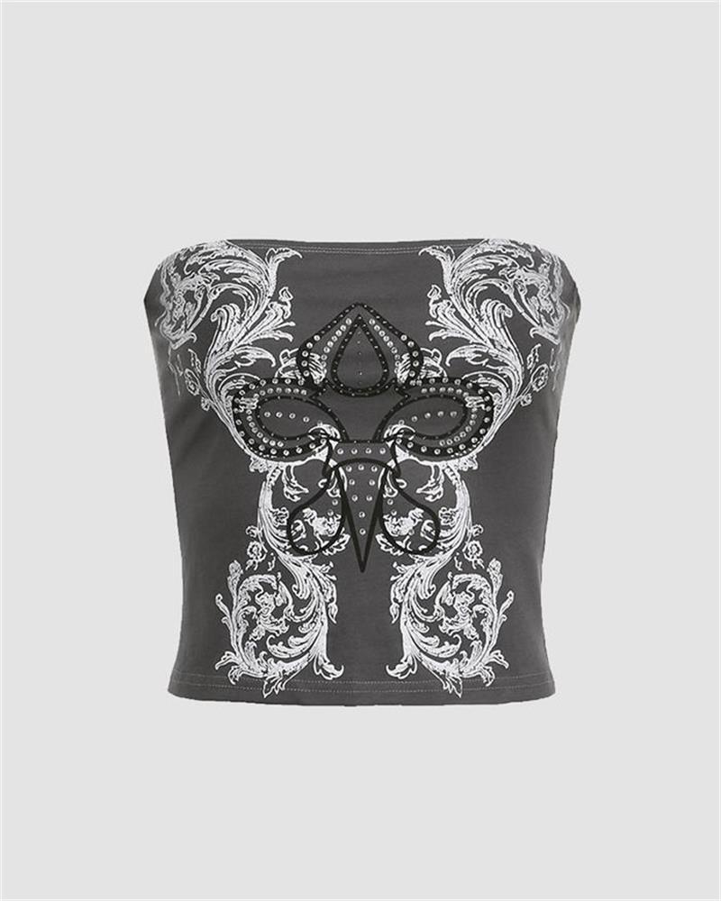 Grunge-Tube-Top mit fantastischem Muster