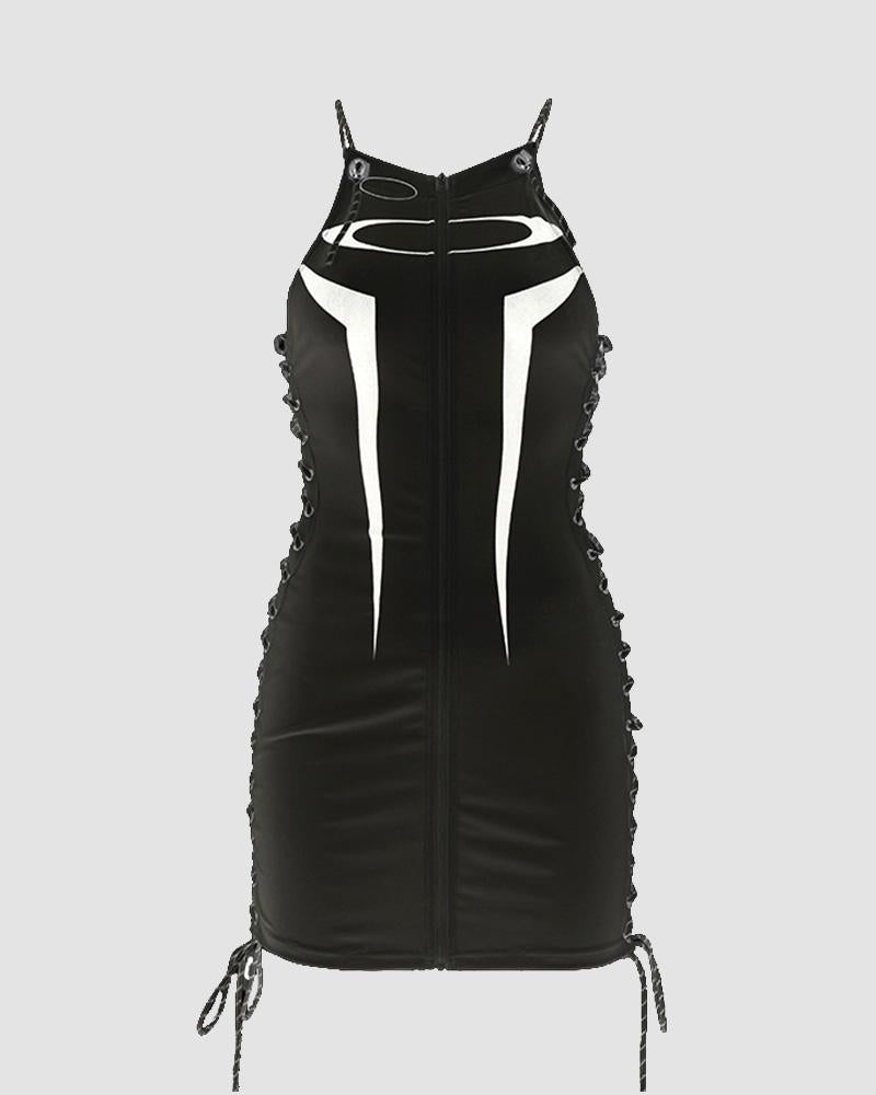 Maywaki Runner Kleid mit Reißverschluss und Schnürsenkeln