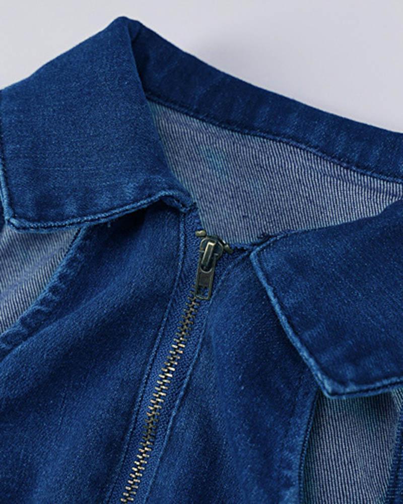 Scorpius Jeans-Overall mit Reißverschluss