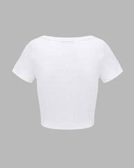 Camiseta corta con cuello redondo de Saldiac