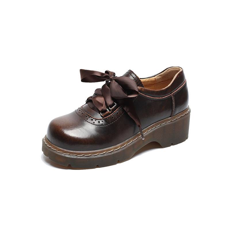 Oxford-Schuhe mit runder Zehenpartie und Retro-Schleife