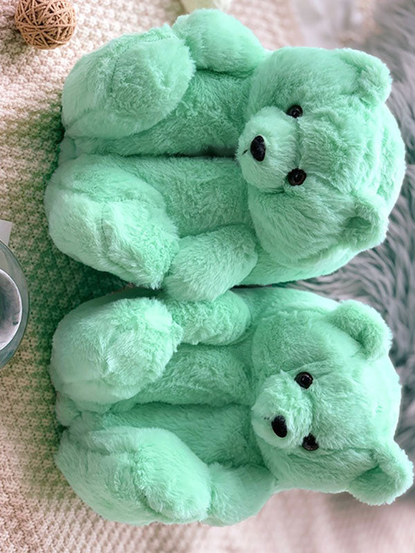 Flauschige Teddybär-Hausschuhe