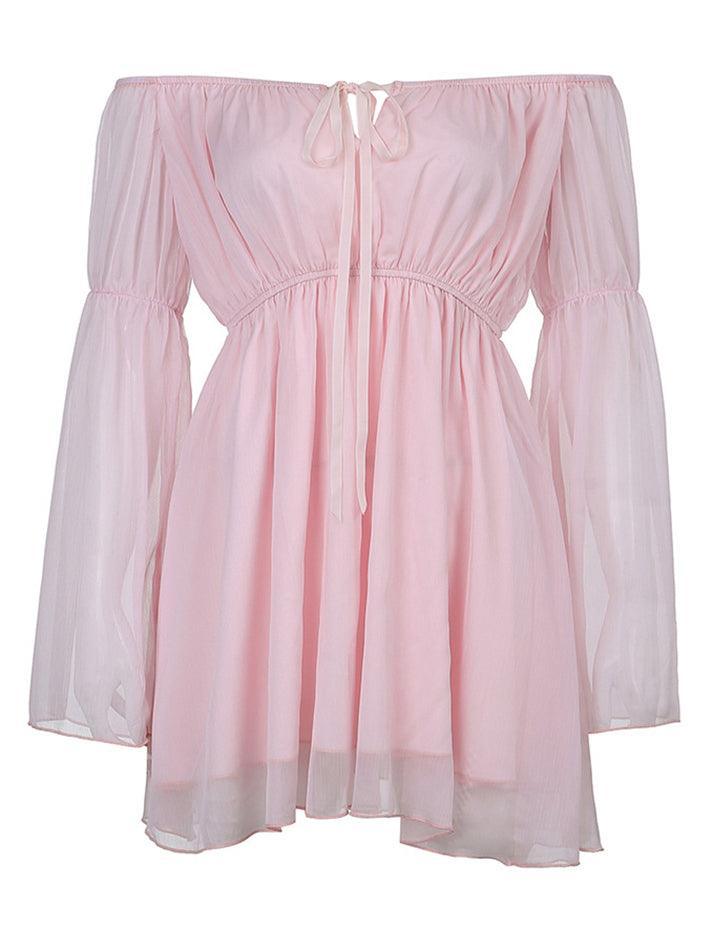 Langärmliges Korsett-Minikleid
