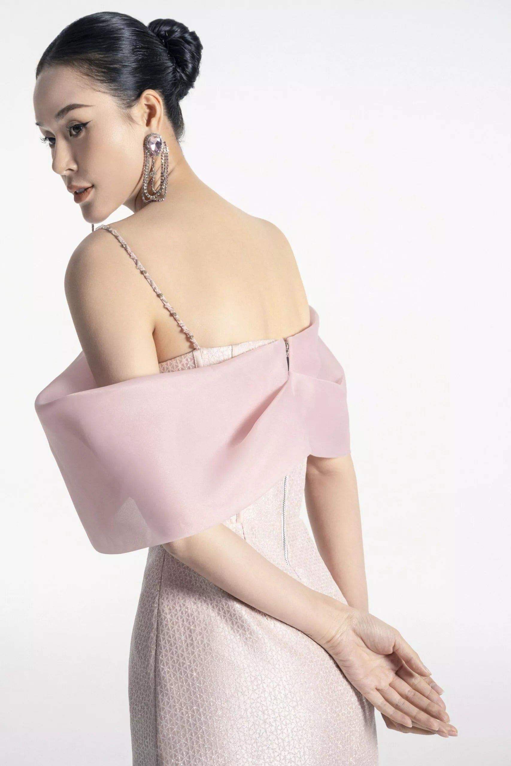 Minikleid mit Trägerkorsett in Rosa