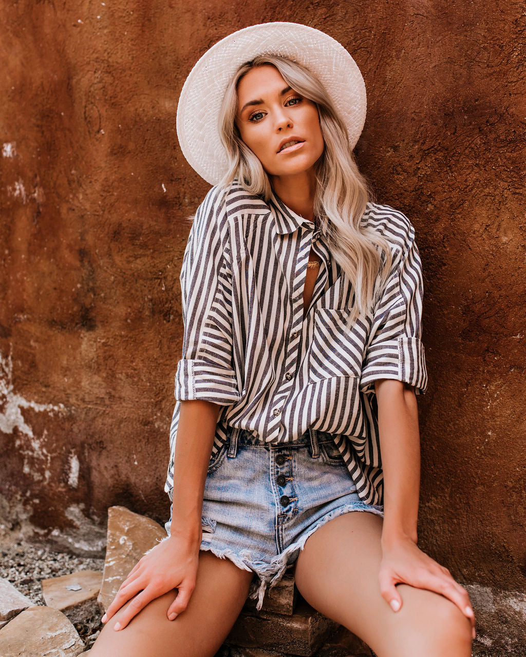 Malcolm Button Down Cotton Top