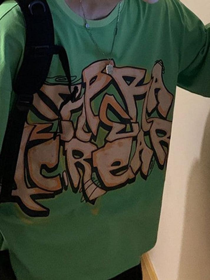 Herren-T-Shirt mit Graffiti-Buchstabengrafik