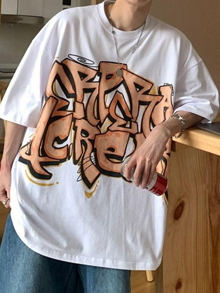 Herren-T-Shirt mit Graffiti-Buchstabengrafik