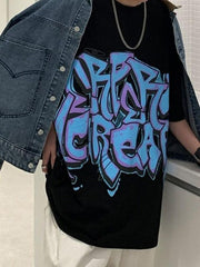 Herren-T-Shirt mit Graffiti-Buchstabengrafik
