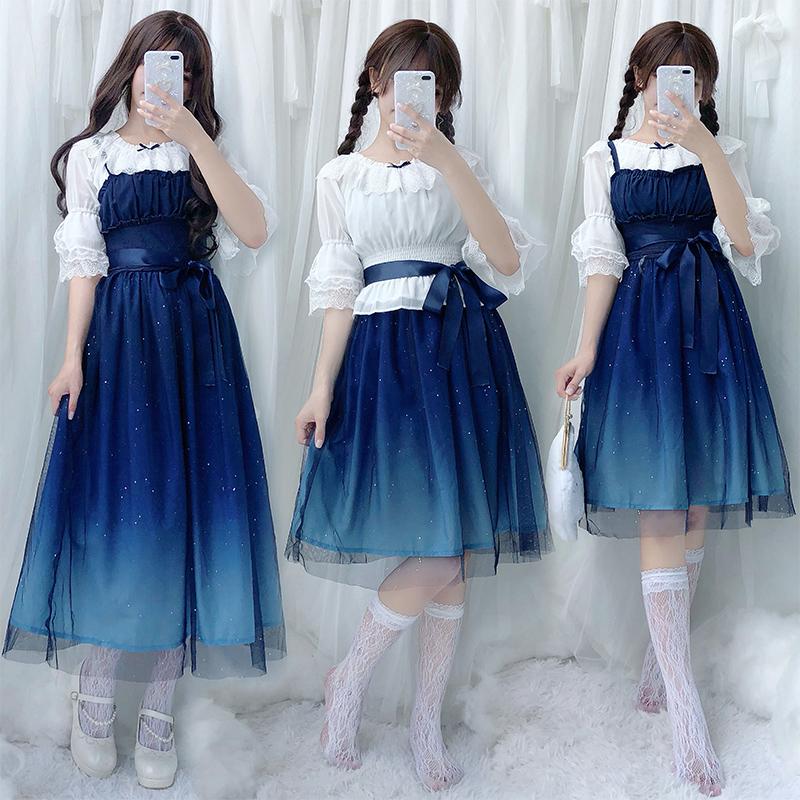 Tüll-Unterkleid mit Sternenhimmel-Rüschen