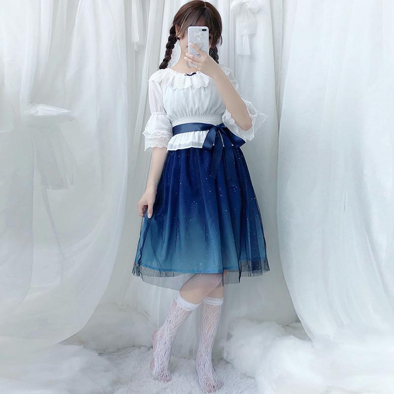 Tüll-Unterkleid mit Sternenhimmel-Rüschen