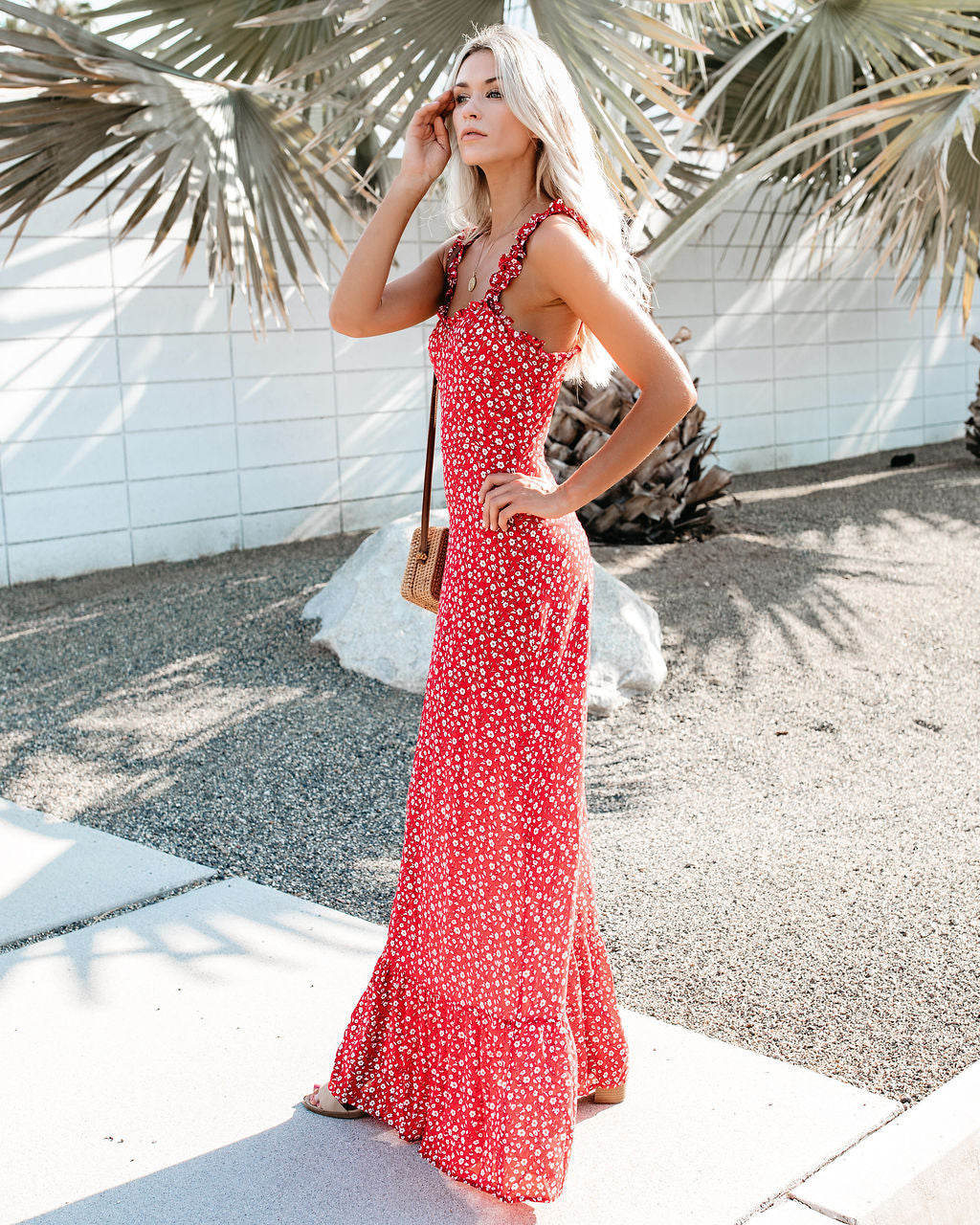 My Fair Lady – Maxikleid mit Blumenmuster und Rüschen