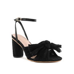 Sandalias de tacón con decoración de lazo 