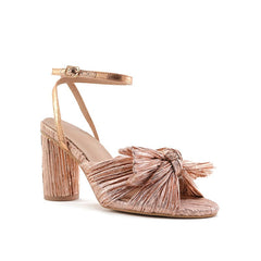 Sandalias de tacón con decoración de lazo 