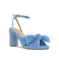 Sandalias de tacón con decoración de lazo 