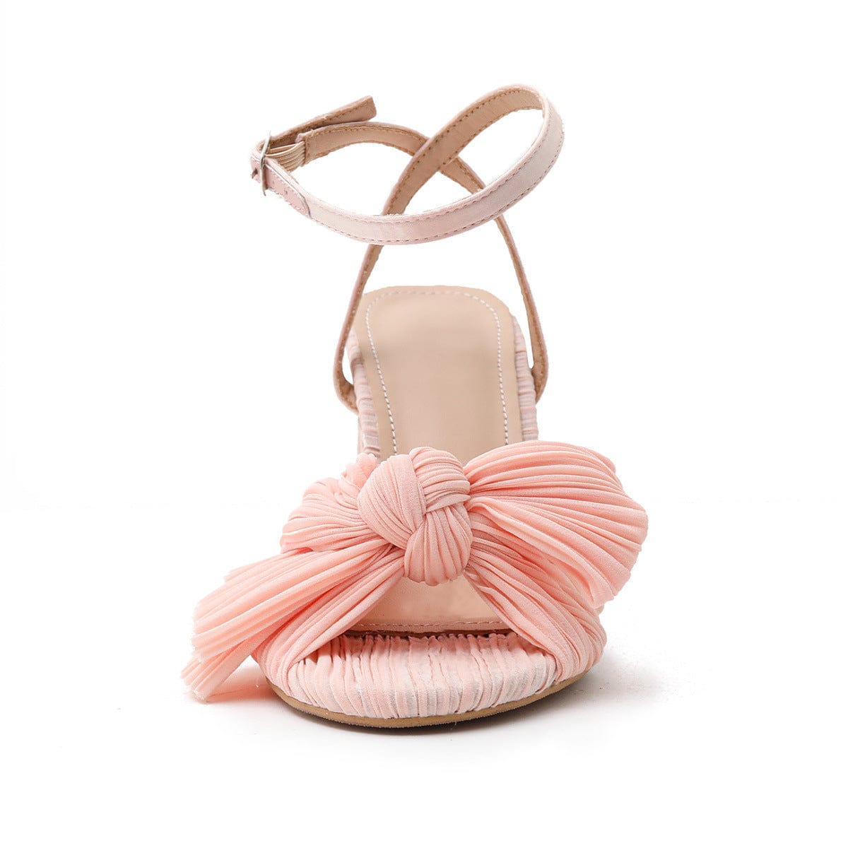 Sandalias de tacón con decoración de lazo 