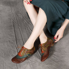 Handmades Soft Genuine Sandals Multicolor Lace Up Brown