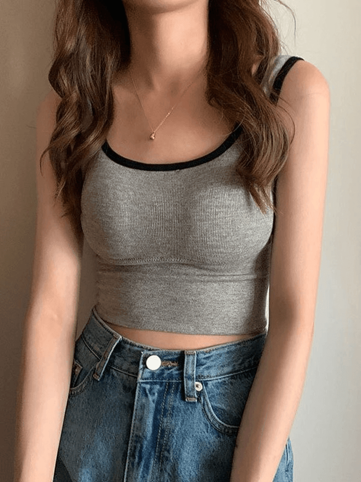 Gepolstertes, kurzes Stretch-Tanktop