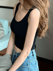 Gepolstertes, kurzes Stretch-Tanktop