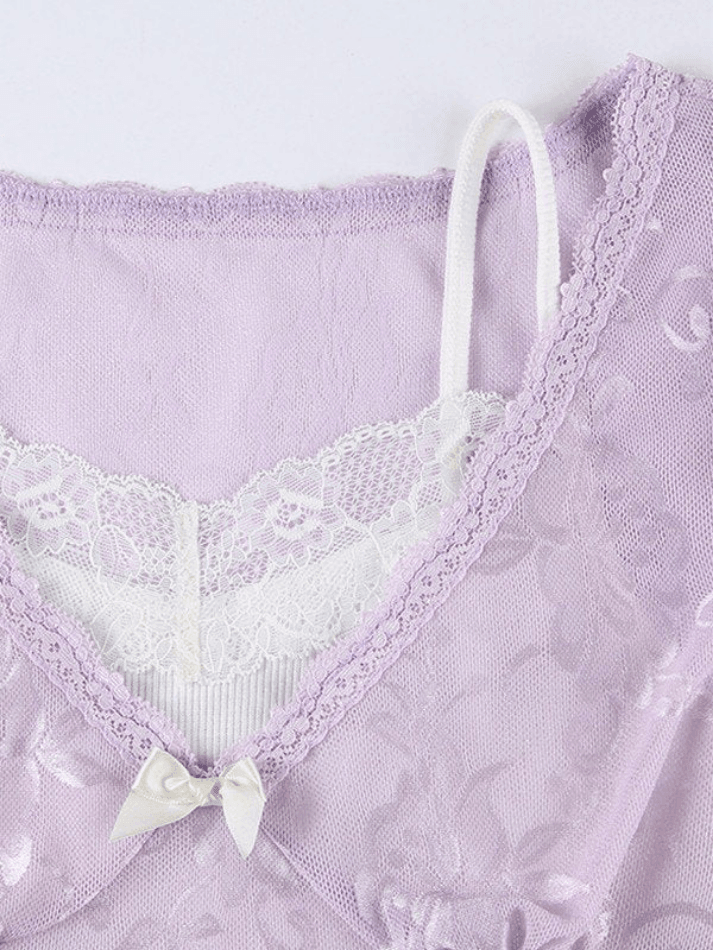 Crop-Top aus Patchwork-Spitze
