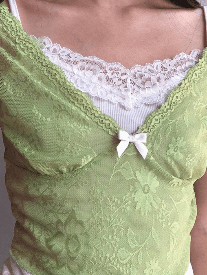 Crop-Top aus Patchwork-Spitze