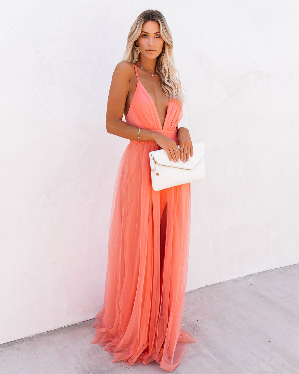 Petal Dust Maxi Dress - Apricot LUXX-001