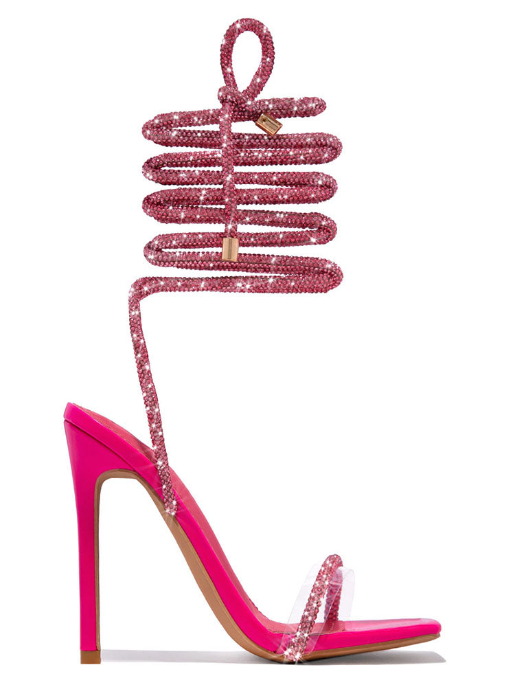 High Heels mit Strass-Schnürung