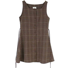 Lindo minivestido estilo pichi vintage a cuadros de 2 piezas