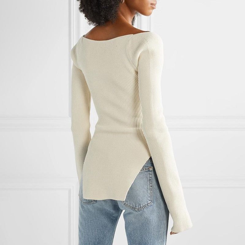 Strickpullover Grace mit eckigem Ausschnitt