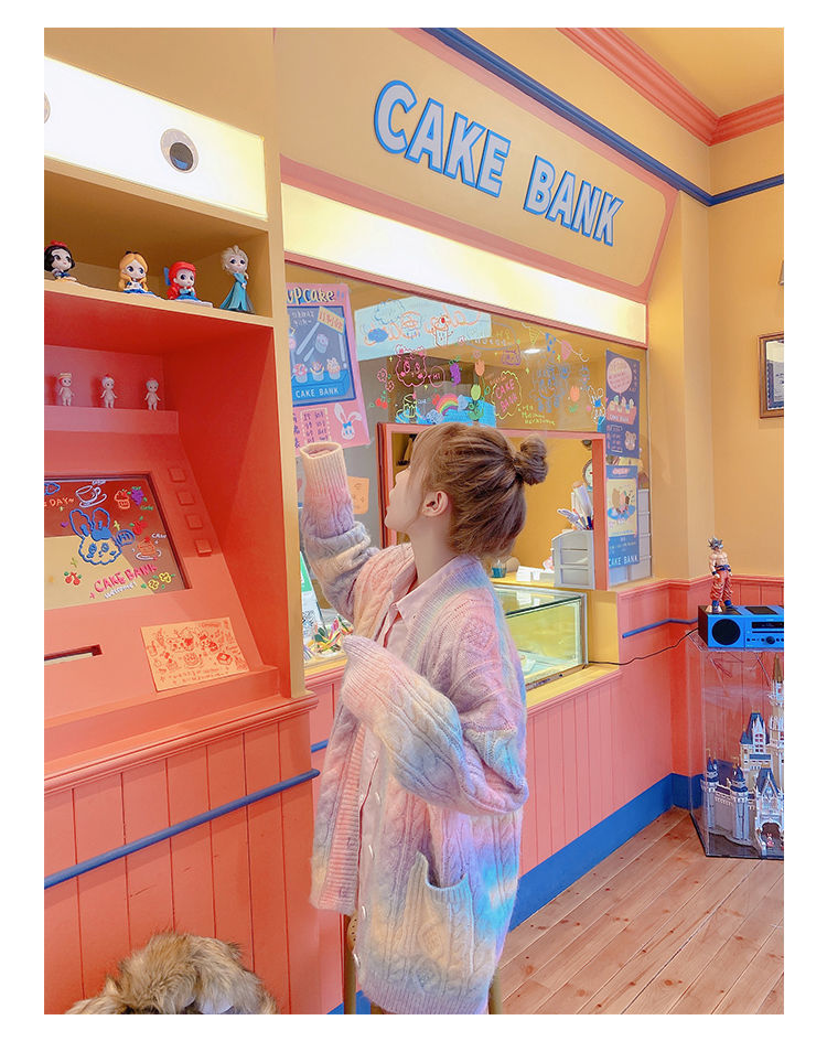 Regenbogen süße Kawaii Strickjacke