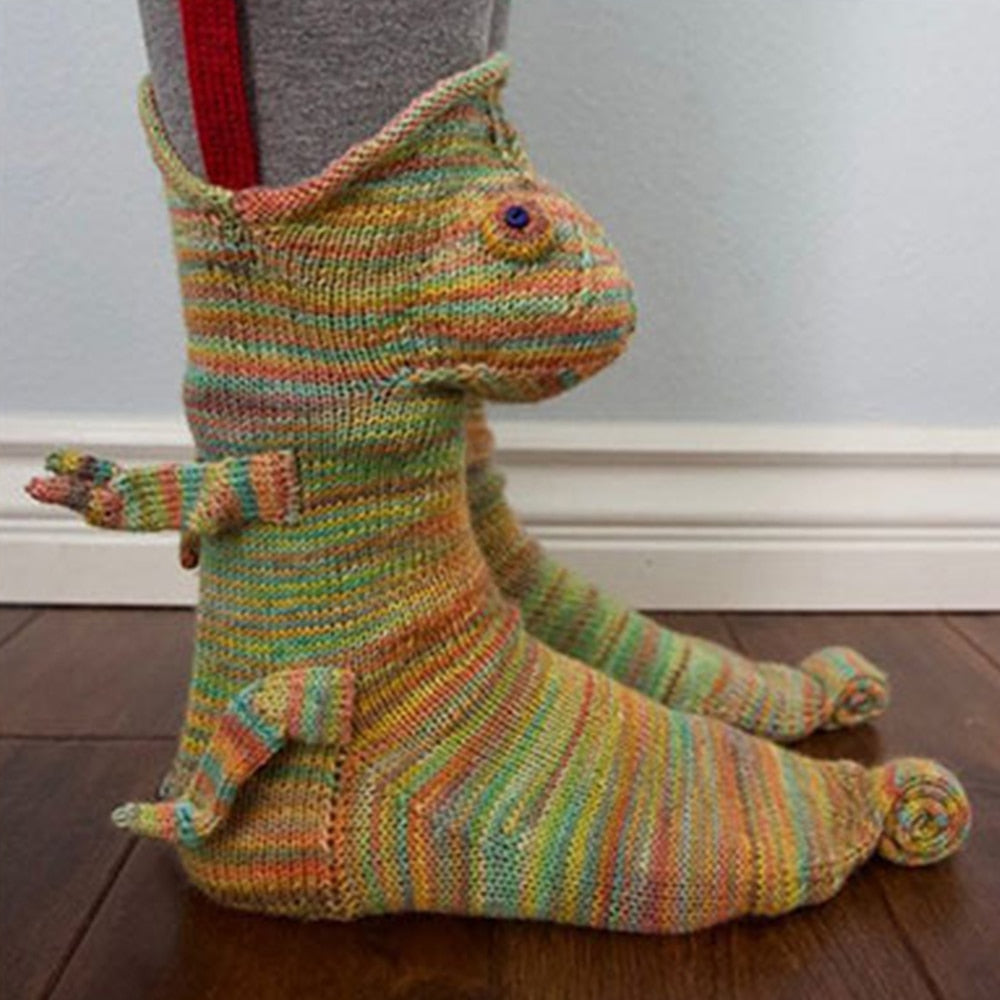 Weihnachtssocken Hai Chamäleon Krokodil Stricksocken