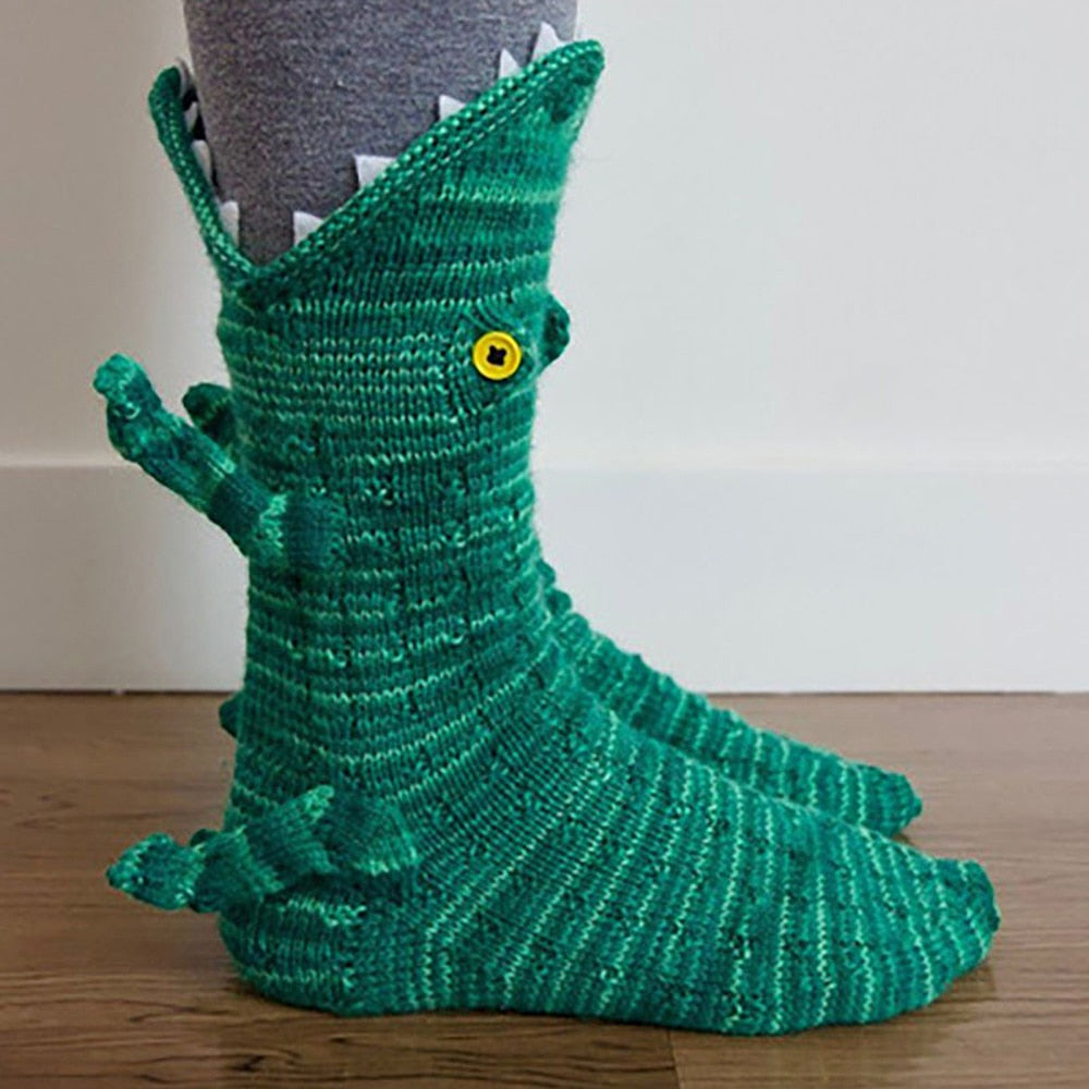 Weihnachtssocken Hai Chamäleon Krokodil Stricksocken