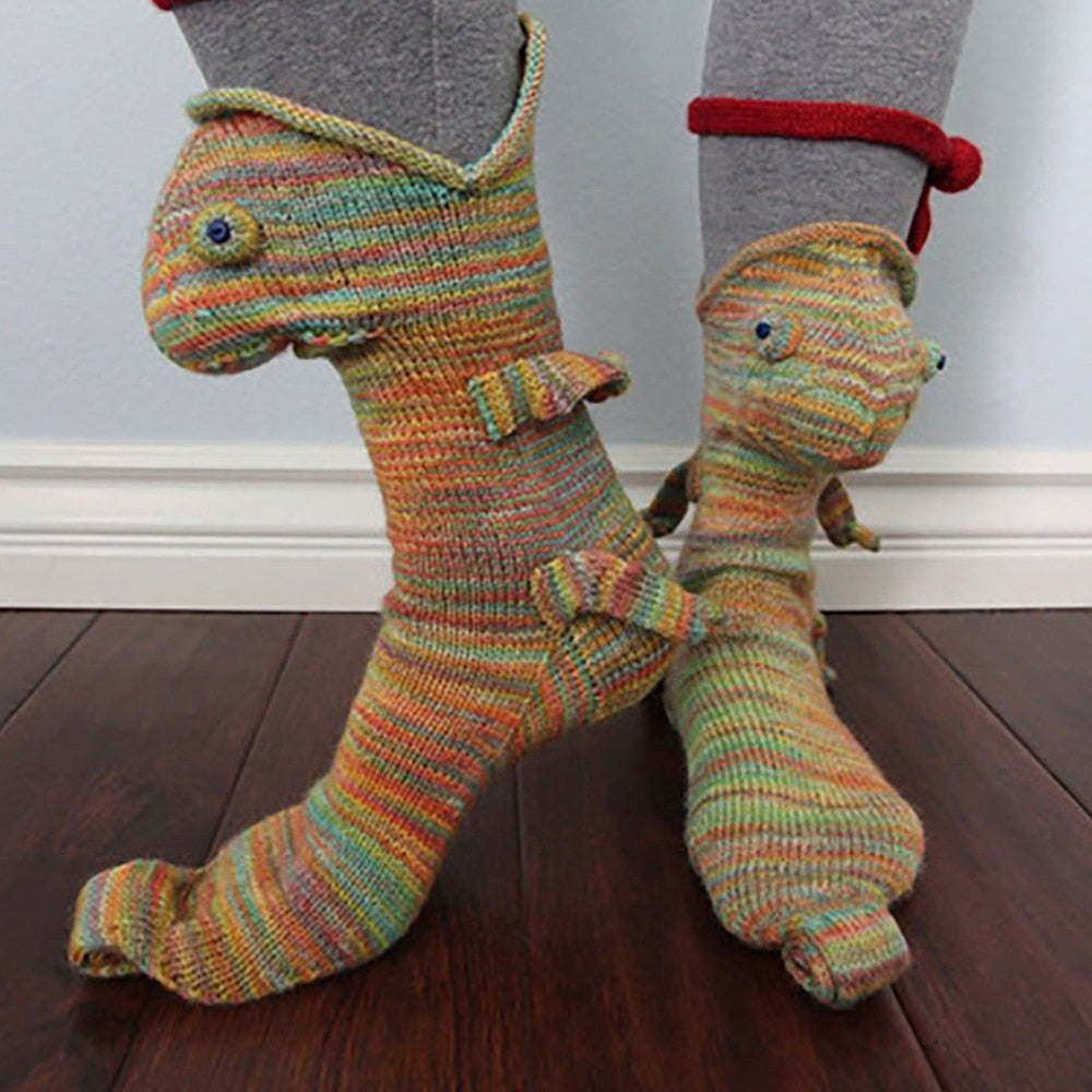 Weihnachtssocken Hai Chamäleon Krokodil Stricksocken